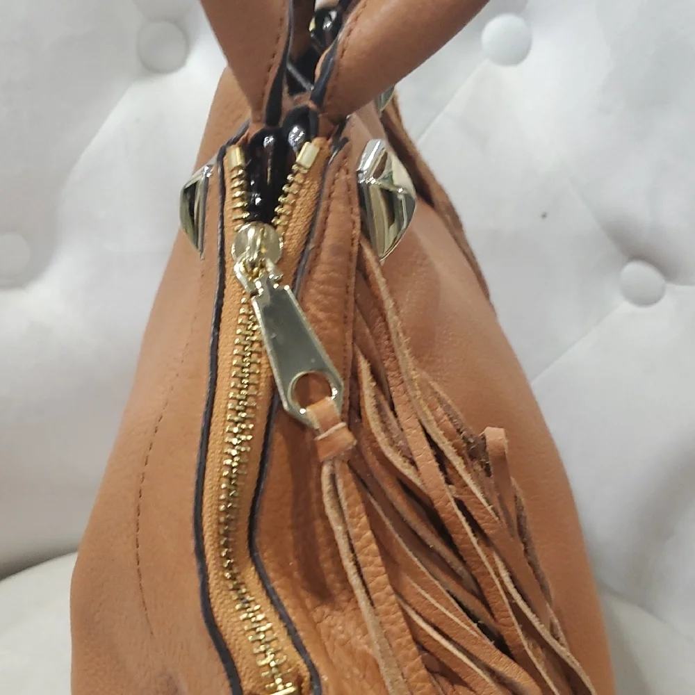 Flawed Rebecca Minkoff Tan Leather Fringe Hand  Bag
